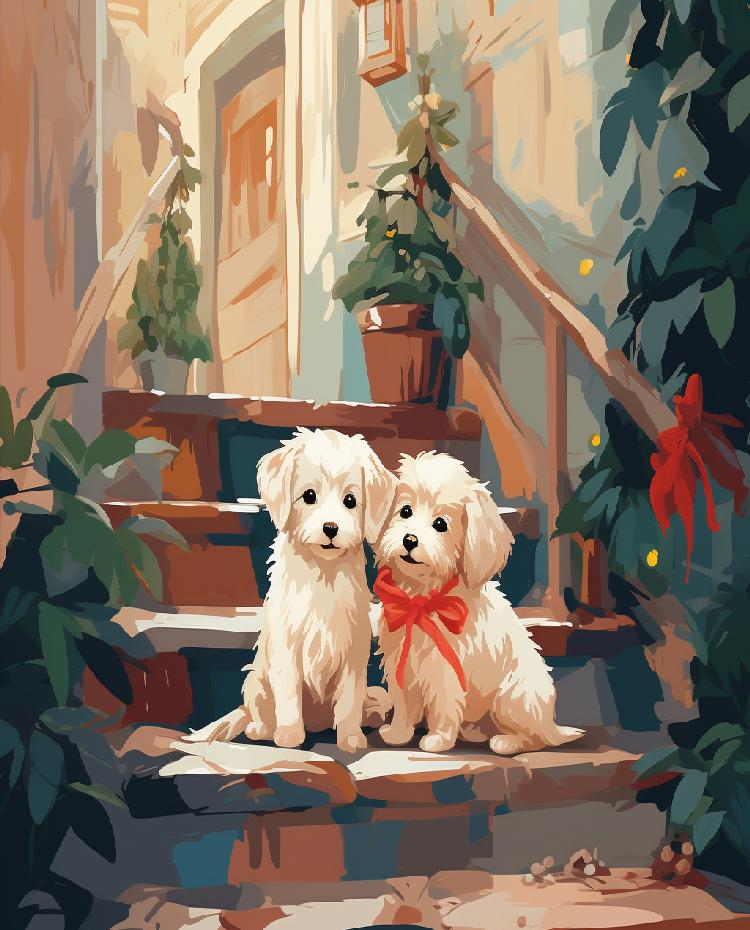 

Ruopoty акриловая картина по номерам для взрослых, декоративная живопись, картина с собаками и животными, подарок, ручная роспись, поделки, краска 40x50cm NO Frame