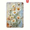 Vintage Blue Daisy Metal Poster, 8x12 Inch Rustproof Wall Art Farmhouse Decor for Home