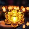 Electronic Flameless LED Lotus Candle Lamp Energy Saving Warm White Light for Home Living Room Table Decor Gift