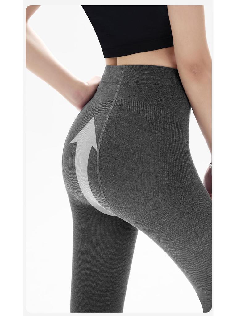 Damen Strumpfhose mit hohem Bund und vertikalen Streifen - Micro-Druck, schlankmachend und wärmend, perfekt für Frühling und Herbst.