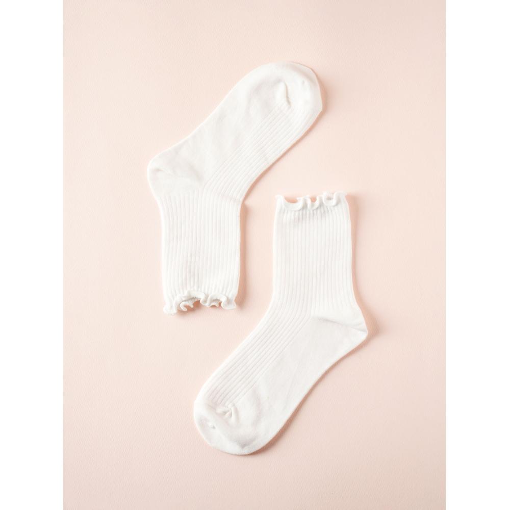 DaiSo Kikiya SockS Women S Lace Ribbed SockS White