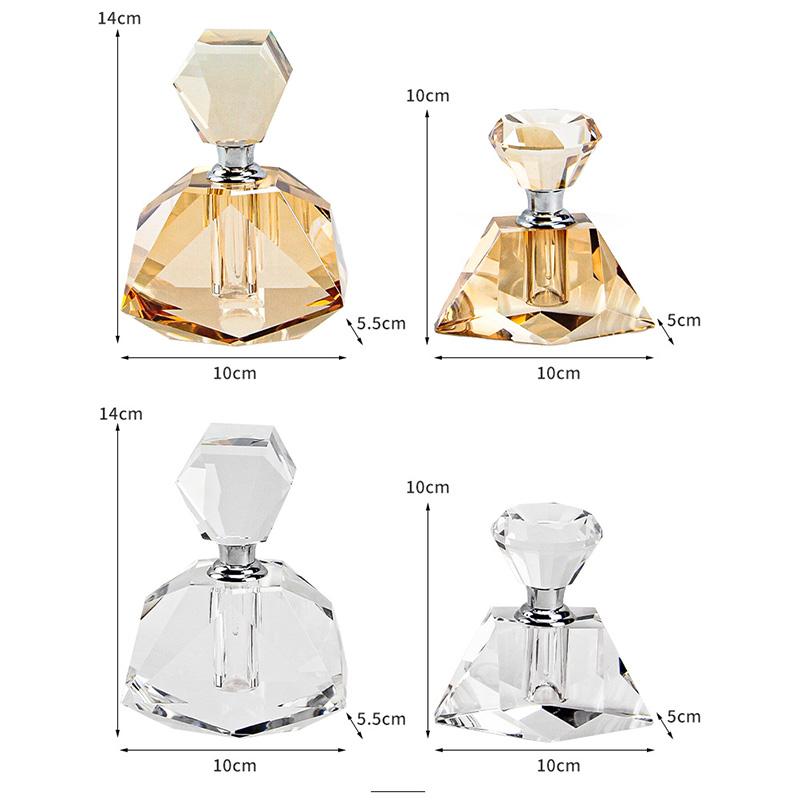 Creative Gemstone Crystal Perfume Bottle Exquisite Amber Diamond-shaped Perfume Bottle Modern Transparent Decorative Jar Gift