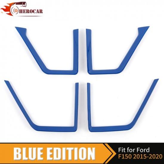 4x Blue Inner Door Speaker Strip Cover Trim For Ford F-150 2015- Accessories