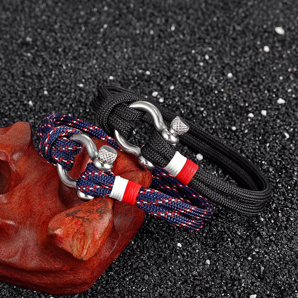 Umbrella Rope Leather Adjustable Survival Bracelet