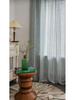 Imanqi Yun Striped Embroidery Semi-Blackout Curtains for Kitchen or Living Room, Country Style Bay Window Decor