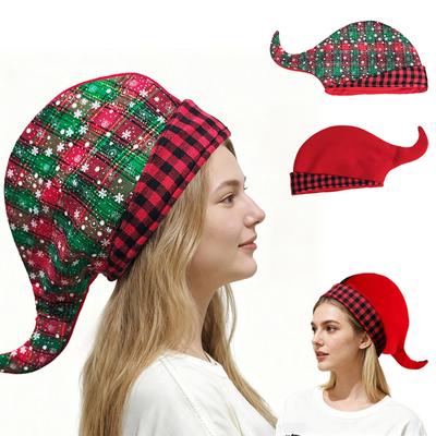 Vánoční čepice Elfí unisex čepice Zelená čepice pro skřítka Vánoční fotodoplňky Veselá čepice Volná čepice Oblečení pro skřítka