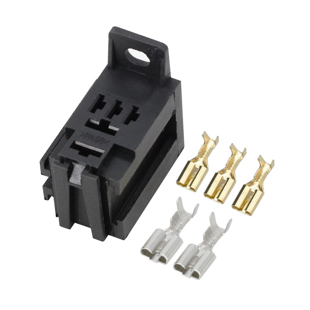 5 Sets/Lot Violet Car Relay Socket Without Wire with Terminal Modified Nylon Flame Retardant Relays 5