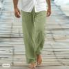 New autumn men's loose trousers casual pants front placket drawstring pocket straight legs comfortable soft beach fashion pants