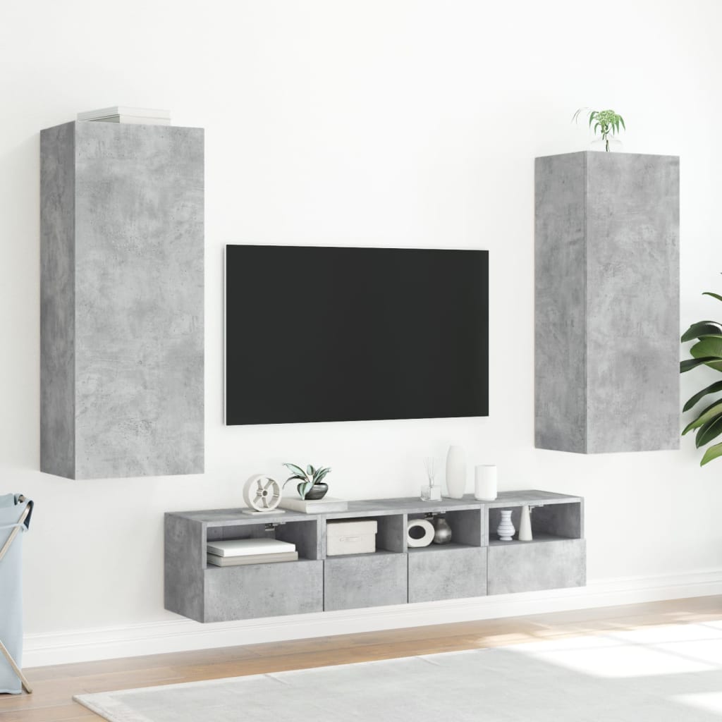Vidaxl Ścienna Szafka Tv, Szarość Betonu, 40,5X30X102 Cm