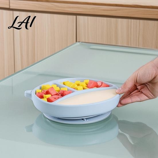 Divided Toddler Dishes Silicone Suction Plate for Toddlers Cute Bear Shape Unbreakable Baby Led Weaning Essentials Bowl Non Slip Feeding Tray