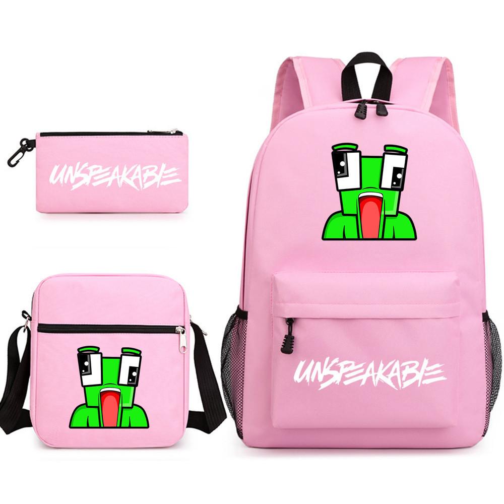 Unspeakable School Bag Fashion Male And Female Student Backpack Casual Crossbody Bag Cartoon Printed Backpack