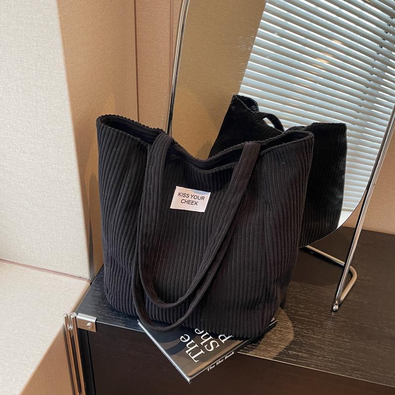 Casual bag women's new autumn and winter corduroy shoulder bag large capacity tote bag commuter bag