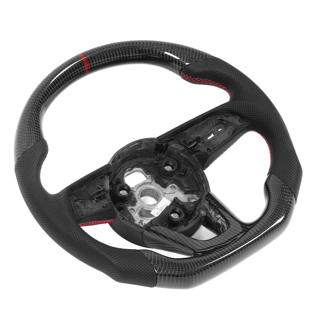Carbon Fiber Steering Wheel Nappa Perforated Leather Replacement for A3 8V A4 A5 B9 2017‑2021
