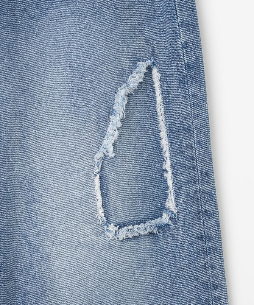 MILLO WOMEN Cutout Patch Wide Jeans [Mid Blue]