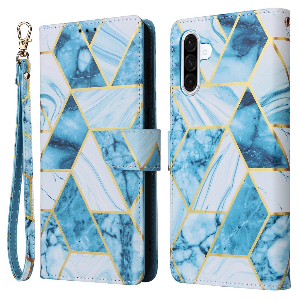 For Samsung Galaxy A26 5G Case Lacquered Marble Pattern Leather Phone Cover