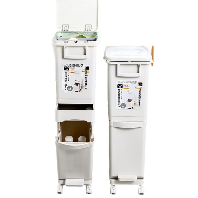 Luxurious Minimalist Dual Compartment Trash Can with Lid & Foot Pedal