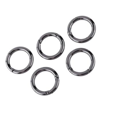 20 Pcs Round Carabiners Rings Black Keychain Buckle Outdoor Activities
