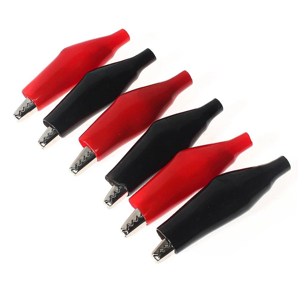5/10PCS Insulation Metal Alligator Clip Electric Test 35*45mm//28*35mm/24*28mm  5A Small Medium Large Red Black Crocodile Clip