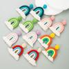 Women's Earrings Fresh Hand Woven Cotton Rope Tassel Earrings Sweet Lovely Rainbow Drop Earrings