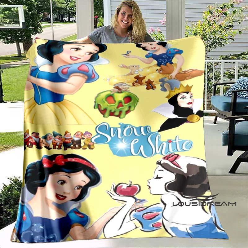 Cartoon Snow White and Seven Dwarfs Blanket, Super Soft Flannel Blanket, Perfect for Travel, Bedding, Sofa Blanket, Birthday Gif
