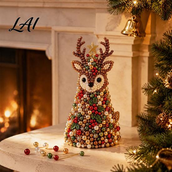 Bastelprojekte-Set DIY Tierbaum-Set mit Perlen 3D Perlenkunst-Set Anfänger-Set Handgemacht Thematisch für Kinder Erwachsene Anfänger Perlen