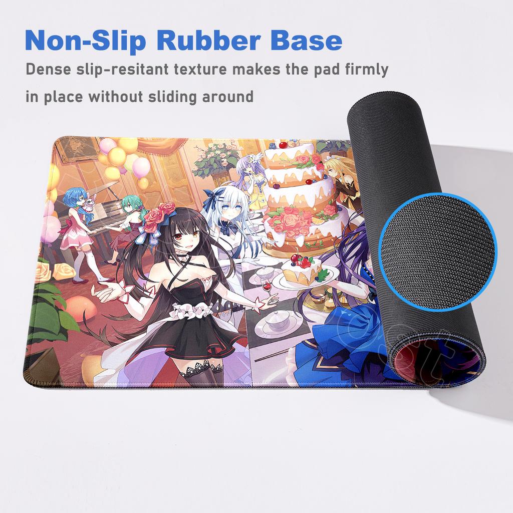 HD Cute Girl Large Mousepad Anime Date A Live Mouse Pad Laptop Gaming Accessories Keyboard Desktop Tokisaki Kurumi Toka Yatogami