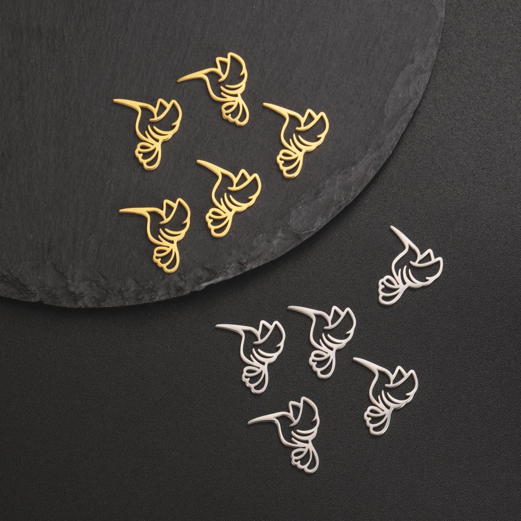 5pcs/lot Charms for Jewelry Making Stainless Steel Lotus Tulip Bicycle Elephant Pendant DIY Accessories for Bracelet Necklace