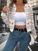Christmas Elk All-over Print Fashionable Casual Trendy Jacket