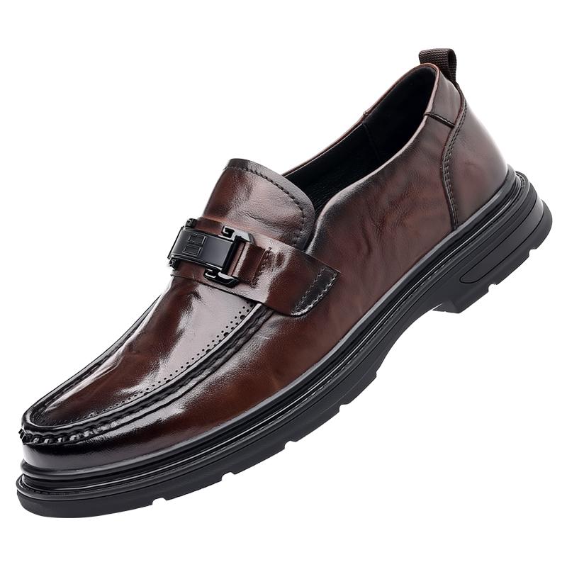 

2024 Плоские дизайнерские туфли из натуральной кожи Стильные легкие лоферы Мужские повседневные деловые туфли без застежек в стиле минимализма 44 коричневый