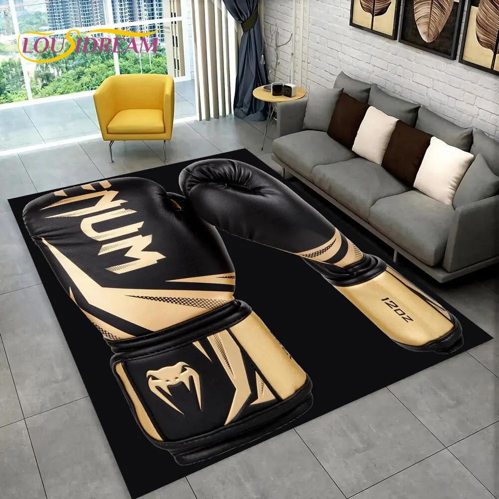 3D Boxing Gloves Boxer Fight Area Rug Large,Carpet Rug for Living Room Bedroom Sofa Doormat Decoration,kids Non-slip Floor Mat