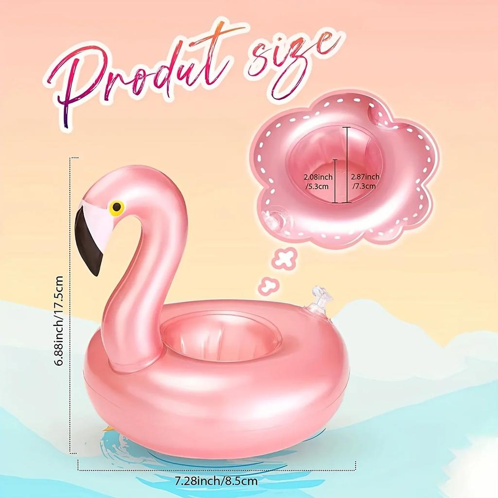 1pc-Summer Swimming Pool Flamingo Cup Holder Inflatable Water Coaster Floating Drink Cup Holder