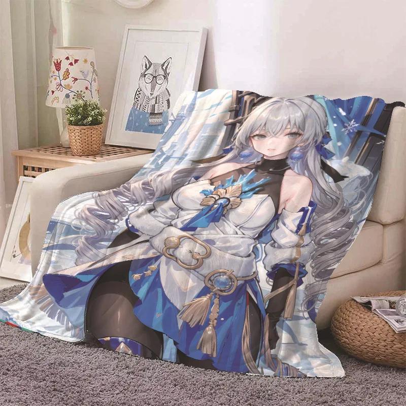 Anime Honkai Star Rail Kafka Flannel Blanket Cute Cartoon Printed Warm Soft Blankets Home Bedding Decor Winter Blankets