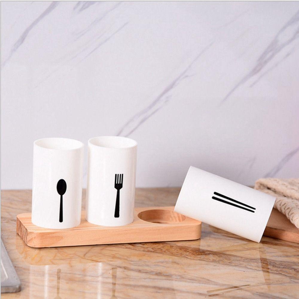 High-grade Chopstick Storage Holder White Flatware Organizer Chopsticks Storage Rack  Countertop