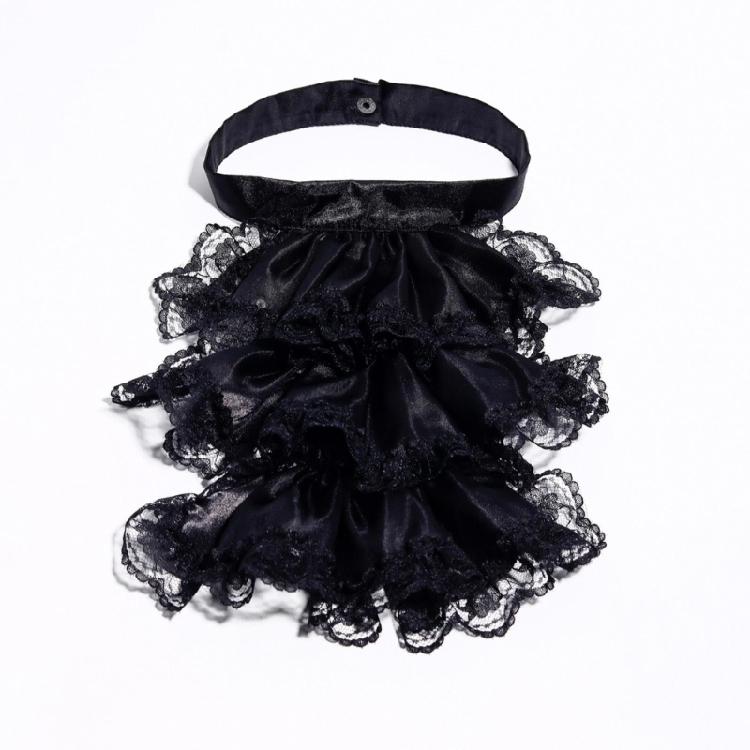 Lace Jabot Collar Victorian Theme Party Neckwear Cosplay Accessory Collar for Halloween Teaparty Dressingup Neckpiece