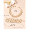 Oversized Openwork Chain Set - Bold European Necklace & Bracelet
