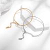 Minimalistisches Titanstahl Armreif für Damen Verstellbar Offener Manschettenarmband Einfaches Rundes Linien Design Leicht Vielseitiger Schmuck