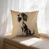 Cushion Cover Beige Dog Pattern Pillowcase For Living Room Bedroom Decor