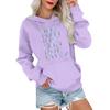 Women's Casual Comfortable Neck Hooded Long Sleeve Christmas Print Warm Sweatshirt