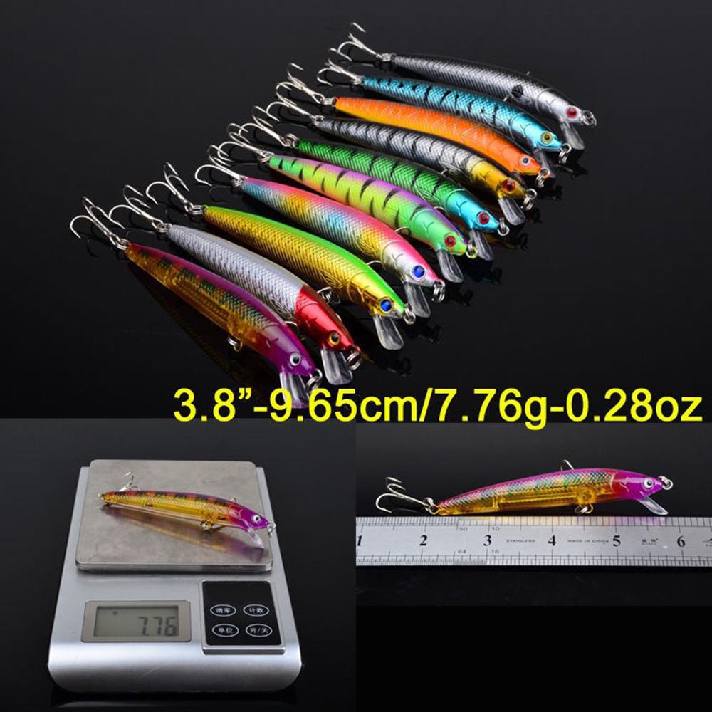 Kit de iscas de pesca de 20 peças, conjunto de iscas de pesca de plástico com ganchos para peixes de água doce e salgada