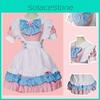 Dress Lolita Maid Uniform Outfit Bustle Apron Choker Stocking Costume Cosplay