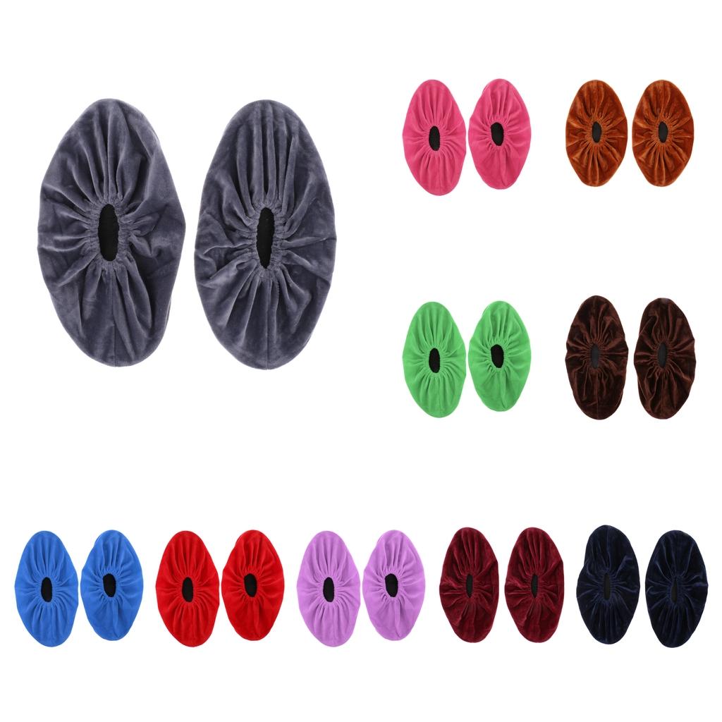 Durable Flannel Non Slip Shoe Covers Washable Overshoes Sleeves Slip-on Footwear Protector for Machine Room Contractors Indoors