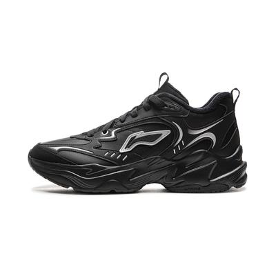 Li Ning LN DEFENDER Cushioning Slip Resistant Abrasion Resistant Height Increasing Rebound Mid Top Casual Shoes Men's AGCV395-2