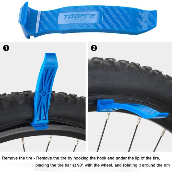 Bike Tire Lever with Deflation Device Double-Head Lightweight Road Mountain Bicycle Tire Removal Tools Bike Accessories