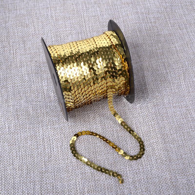 100yards Shiny Color Sequins Ribbon Round Flat Laser Colored Paillettes Trims for Garment Bag DIY Sewing Crafts Party Decoration