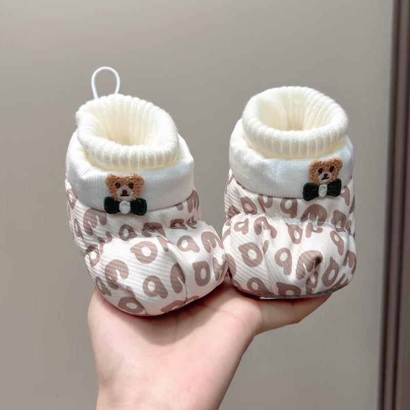 

2025 New Autumn/Winter Soft Sole Baby Shoes for 0-12 Months - Boys & Girls Pre-walker Velvet Socks S Inner Length 11.5cm (0-7 Months)