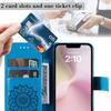 Leather Wallet Flip Case for Apple iPhone 13 14 15 16 16E 17E 17 Pro Max Plus | Mandala Embossed Design Card Holder Protective