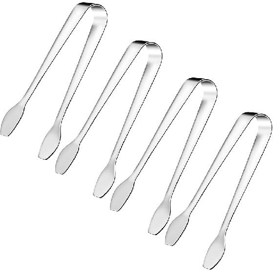 SOLEADER Mini Serving Tongs, Small Serving Utensils for Catering, Kitchen Tongs, Food-Grade Premium 304 Stainless Steel Tongs, Heavy Duty (4.5 4.5  Appetizer Tongs