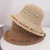 Elegant Lace Brim Sunshade Cap Breathable Sun Protection Cap Casual Colorful Straw Hat  Outdoor