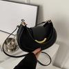 Simple Girls Crossbody Bag Half-Moon Ladies Messenger Bag Solid Color Small Shoulder Bag  Gifts