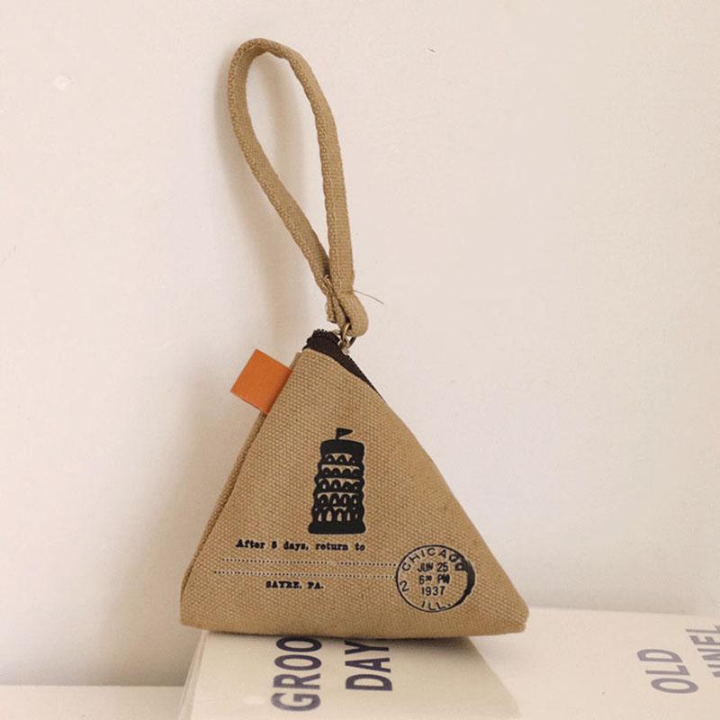 

Iron Tower Individuality Canvas Bag Keychain Creativity Vintage Zongzi Small Wallet Female Coin Wallet Key Pocket Key Chain